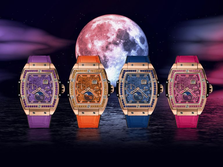 Hublot SPIRIT OF BIG BANG 月相彩色寶石腕錶 耀眼光芒閃爆滿月派對