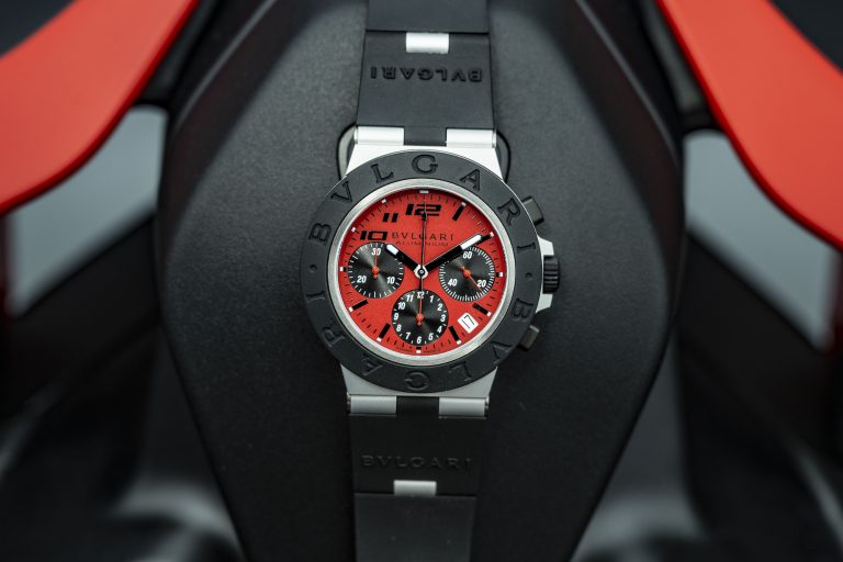 BVLGARI X DUCATI 兩大義大利品牌跨界聯名 紅色面盤Aluminium 特別版腕錶