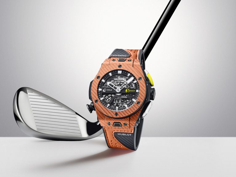 輕量橘色鍍鋁碳纖維 HUBLOT Big Bang Unico ￼榮耀橘高爾夫球錶