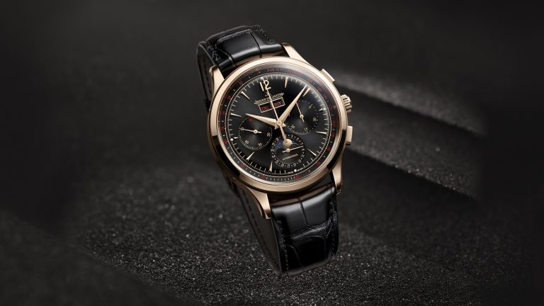 以玫瑰金搭配黑色錶盤 積家MASTER CONTROL CHRONOGRAPH CALENDAR 大師系列計時日曆腕錶