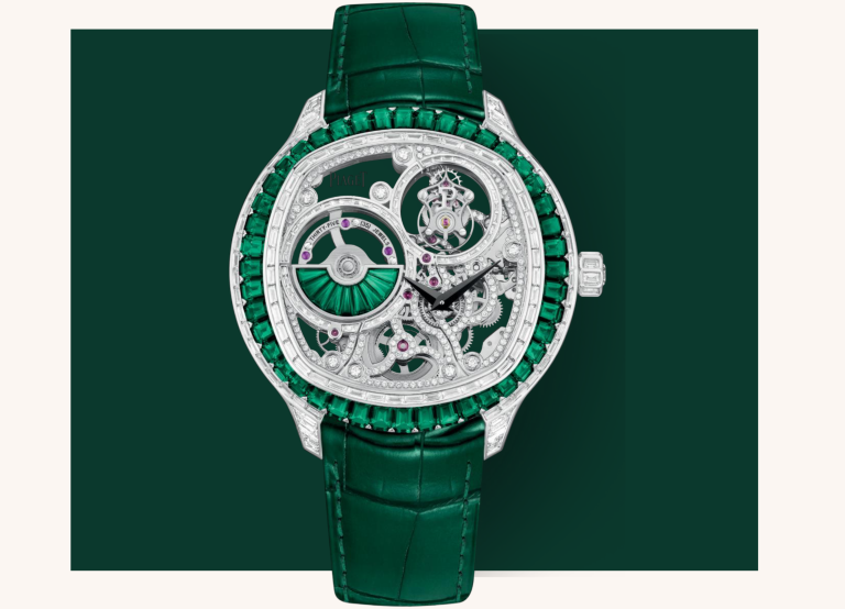 PIAGET POLO EMPERADOR 18K白金祖母綠鑽石鏤空陀飛輪腕錶