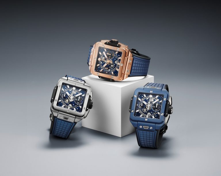 時髦藍面搶眼登場 HUBLUT 全新計時碼錶系列 Square Bang Unico