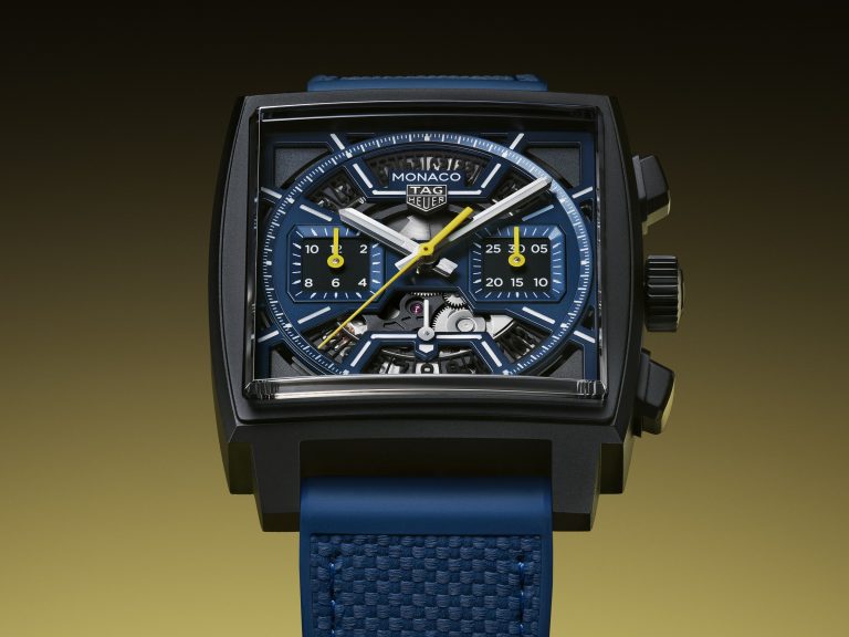 摩納哥親王同款 大獎賽搶眼登場 TAG HEUER MONACO 鏤空計時腕錶深藍款
