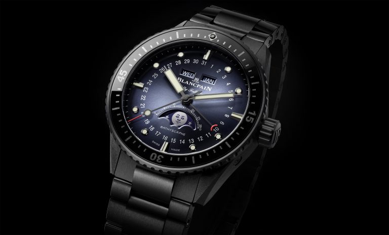 首次配備專利黑陶瓷錶鏈 Blancpain 五十噚深潛器全日曆月相腕錶