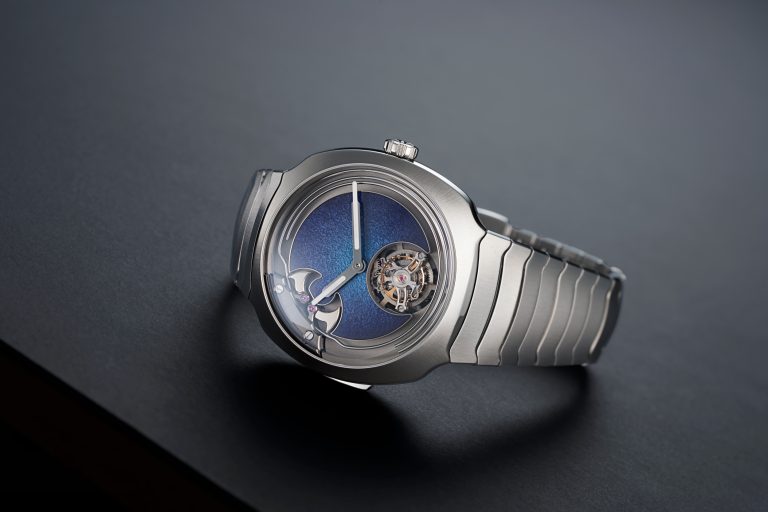 H. MOSER & CIE. 時間交響曲 亨利慕時疾速者三問報時陀飛輪藍色琺瑯概念腕錶