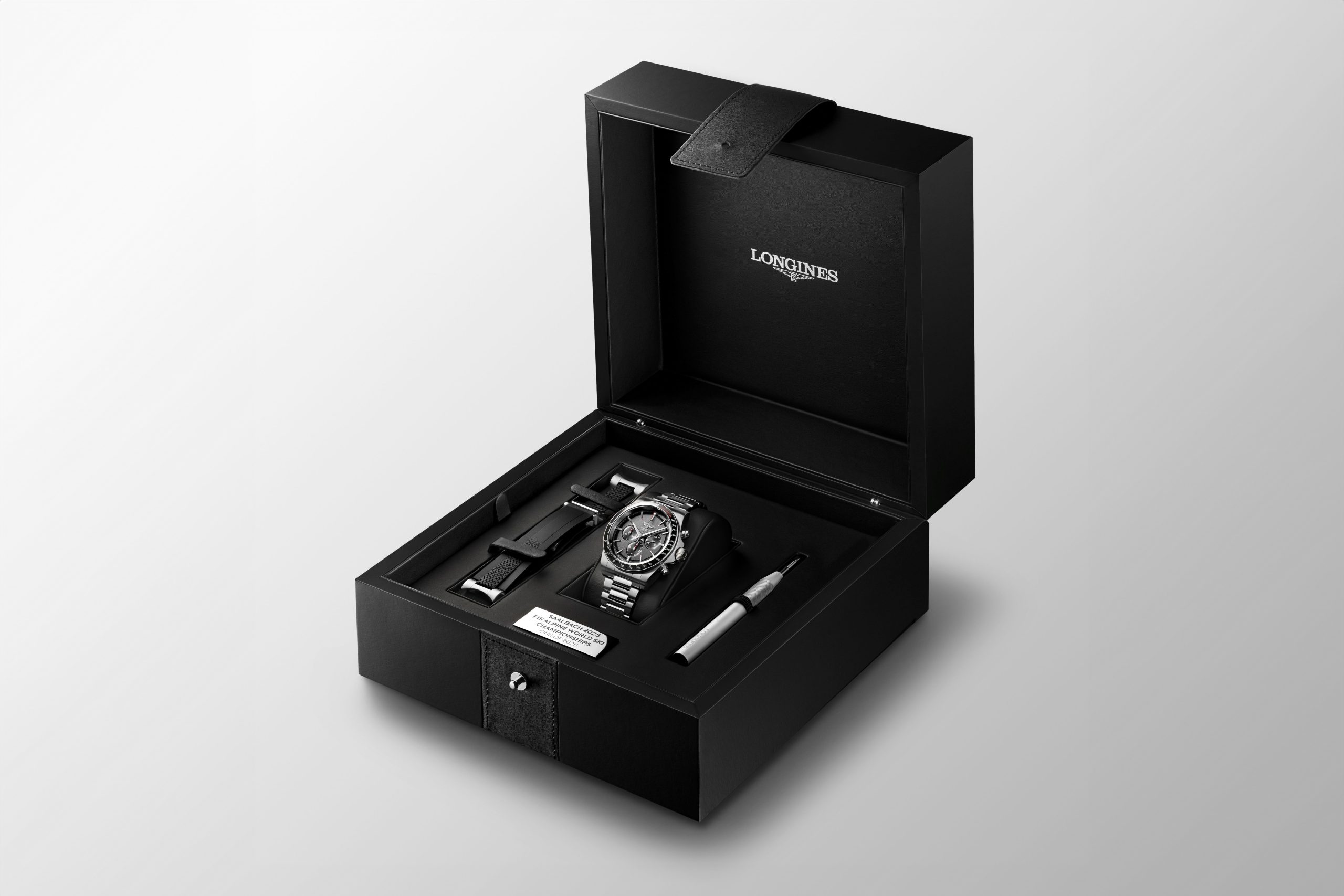 ⁠【稀少】FHB CHRONO-SEMINAR F-505 飛行計算尺 稼動品 浪琴表全新CONQUEST CHRONO SKI EDITION征服者計時腕錶滑雪版全球限量