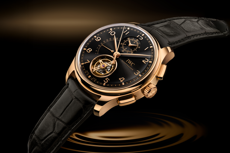 沙夫豪森IWC萬國錶葡萄牙系列陀飛輪逆跳計時腕錶以18K ARMOR GOLD®及曜石黑錶盤嶄新登場