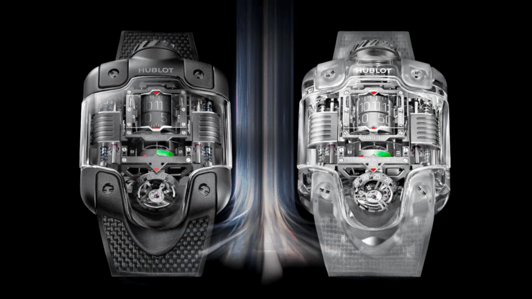 Hublot MP 系列新章 全新 MP-10 雙垂直上鍊陀飛輪 玄影黑陶瓷與無暇藍寶石限量登場