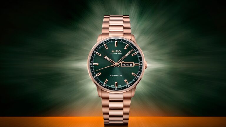 春日森林入鏡！MIDO 全新 Commander 杉綠腕錶玫瑰金點綴，腕間流轉的春意傳奇